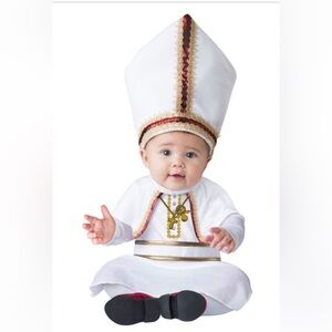White and Gold Baby Pope Costume